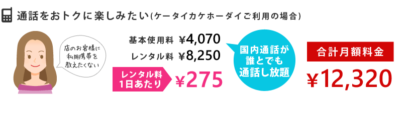 通話をおトクに楽しみたい（ケータイカケホーダイご利用の場合）